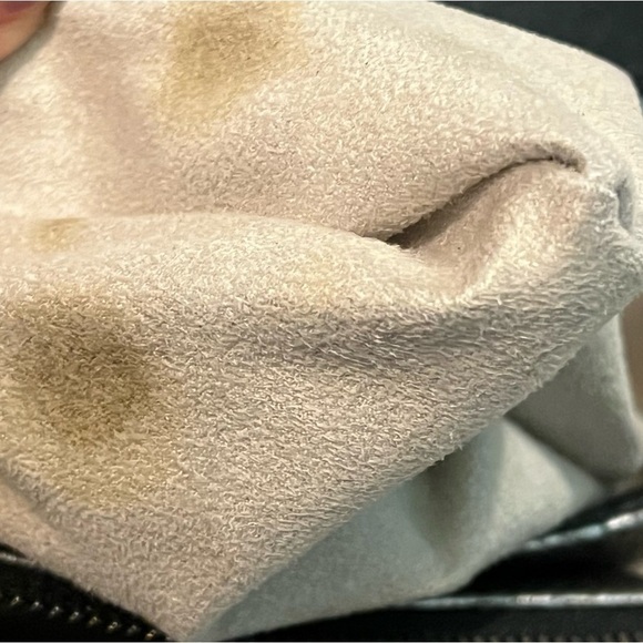 Jimmy Choo Metallic Elaphe Zadie Crossbody Purse Pebbled Leather Chain Strap - Picture 9 of 12